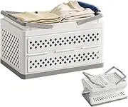 Collapsible Laundry Basket, 50L Foldable Laundry Basket with Handle, Versatile Plastic Laundry Hamper Blanket Storage Basket, Large Capacity Dirty Clothes Hamper for Living Room, Bathroom, Dorm