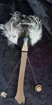 Rooster Tail Smudge Wand Fan Animal Shaman Pagan