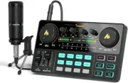 Audio Interface w DJ Mixer Sound Card Podcast Production Studio Guitar Recording