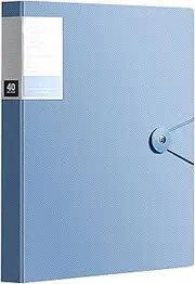Binder with Plastic Sleeves 40/60/80 Pocket Bound Sheet Protector Presentation Book, Display Book, for A4 Size Inserts (40 Pocket, Blue)