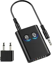Bluetooth 5.2 Transmitter Receiver 2-in-1 Wireless Bluetooth Adapter Airplane Bluetooth Receiver with APTX 25H Playtime Dual Connection Low Latency for TV PC Headphones Home Stereo Speaker Car