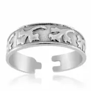 Leaves and Branches Toe Ring Genuine Solid Sterling Silver 925 Size Adjustable