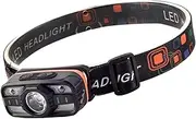 Head Torch - LED Headlamp | Headlamps for Adults Rechargeable | Powerful Motion Sensor Waterproof Light | Adjustable Spotlight | Lightweight Headlight Flashlight for Camping Running Cycling
