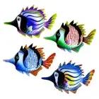 Durable Decor Iron Fish Wall Art Garden Pool Colorful Fish Art Wall Hanging