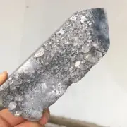 347g Natural Chrysanthemum Stone Quartz Crystal Cluster Obelisk Mineral A551