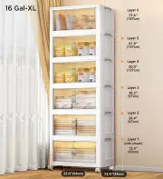 Joybos® Stackable Storage Bins with Lids and Doors 16 GAL-XL 3 LAYERS