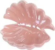 LIFKOME Shell Tray Ornaments Candy Jewelry Small Jewelry Tray Jewelry Dish for Vanity Jewelry Bowl Dish Shell Decor Sea Shell Holder Small Jewelry Dish Jewelry Trays Key Dish Pink Ceramics