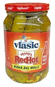 Vlasic Frank's Redhot Flavored Kosher Dill Wholes Pickles 16 oz Franks