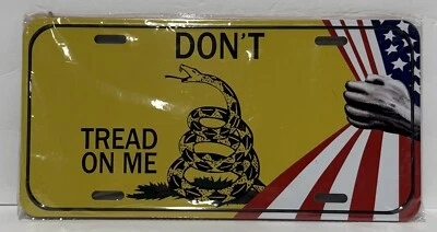 DON'T TREAD ON ME USA PATRIOTIC GADSDEN YELLOW LICENSE PLATE