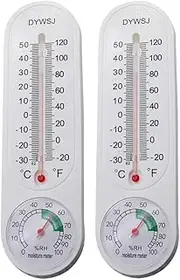 2 PCS Outdoor/Indoor Wall Hang Temperature Humidity Gauge Meter, Vertical Digital Humidity Meter Thermometers,with Celsius/Fahrenheit (℃/℉), for Patio,Cellar,Humidors, Greenhouse, Closet