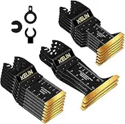 16pcs Titanium Oscillating Tool Blades, KELIN Universal Multitool Blades for Metal Wood Cutting, Oscillating Saw Blade for Metal Hard Material, Multi Tool Blades Kits Fit Dewalt Bosch Milwaukee Ryobi