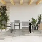 5 Piece Garden Dining Set Grey Poly Rattan Outdoor Furniture Patio Table C 56754