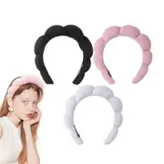 Nevenka 3 Pcs Spa Headband for Women Sponge for Washing Face Skincare Shower-SetA