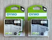 2 PACK - 2 Label Cartridges DYMO D1 Standard Labels 1/2 x 23 Black White 1926208