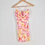 NEW Who I AM womens dress size 10 pencil multicolour geometric mini zip 036476