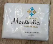 VTG CANNON MONTICELLO White Full Flat Sheet Fine Cotton Muslin Sealed Package