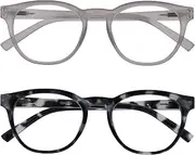 [OPULIZE] Blu 2 Pack Blue Light Blocking Reading Glasses Ice Tortoise Computer Gaming Anti Glare Mens Womens BB5-CW +1.00