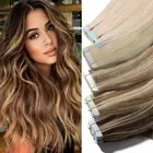 Tape In Human Hair Extensions Remy Invisible Skin Wefts Brazilian Hair Balayage