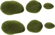 SEWACC 6 Pack DIY Sand Table Model Props Realism Fake Stones Moss Centerpieces for Craft Projects