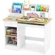 Costway Computer Desk Office Study Table Workstation Storage Cabinet Gaming Writing Home Natural