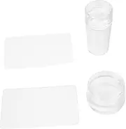 FOMIYES Silicone Nail Art Stamper Set Scraper 4 Pieces Quick Easy Manicure Art for Home and Salon