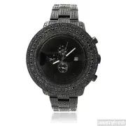 All Black High End Pilot Watch 15 CTW Flawless Stones