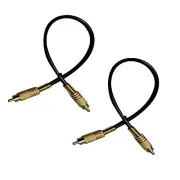 2Pack Universal 1ft/0.3m RCA Male to RCA Male Audio Patch Cables for Speakers