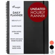 Ensight Daily Hourly Undated Planner 8.5 x 11 with Notes Section - Black