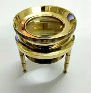 Brass Shining Magnifying Glass Desk Lens Magnifier Vintage Nautical For Reading