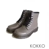 在飛比找momo購物網優惠-【KOKKO 集團】經典個性帥氣綁帶馬汀短靴(深灰色)