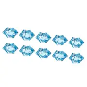 130Pcs 25x15mm Fake Ice Cube Acrylic Crystal Rock Fake Diamond Light Blue