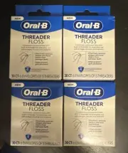 4 Boxes Oral-B Threader Floss 30 Count 6 Envelopes Of 5 Threaders.