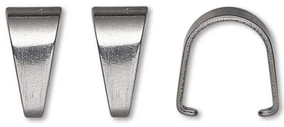 10 Stainless Steel 10x6mm Ice Pick Pinch Bails with 9mm Grip Length