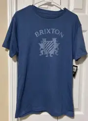 Brixton Logo Blue Short Sleeve Tshirt Men’s Medium NWT