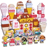 在飛比找蝦皮商城優惠-冰淇淋世界積木116顆粒 / 積木玩具 現貨 木製積木 多彩
