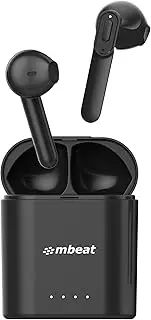 mbeat E1 True Wireless Bluetooth Earbuds in-Ear Stereo Bluetooth Headphones Wireless Earphones (Bluetooth 5.0, Built-in Mic, Stereo Calls, Touch Control, Long lasting Comfort and Secure in Ear Fit, Total 18 Hours Playtime with 500mA Charging Case)