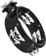 OFFSCH Percussion Tambourines for Adults Tambourine for Tamborine Drum Hihat Supplies Drum Accessory Tambourine Drum Bell Sturdy Tambourine Musical Instrument Hihat Bell Wooden Black