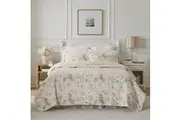Laura Ashley Breezy Floral Printed Queen/King Coverlet Set-Pink/Green