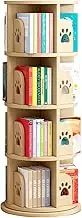 FTYEBDNC 360° Rotating Bookshelf with Baffle, Book Shelf Storage Display Rack Floor Standing Shelves, Revolving Bookcase Tower for Bedroom, Living Room,A3