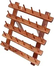 Spool Holder - 30 Spool Sewing Thread Wooden Rack - Quilting Binding Crafting Foldable Large Capacity Organizer with Stable Base for Professionals