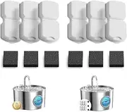 Cat Water Fountain Filter Replacement: 12 Cat Fountain Filter Replacement - 12 Pet Fountain Filter - 6 Carbon Filters & 6 Foam Filters - Suitable for GIOTOHUN Stainless Steel Cat Fountain S11