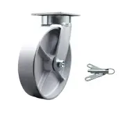 8 Inch KP Semi Steel Cast Iron Swivel Caster with Bronze Bearing and Swivel Lock