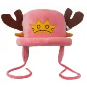 Kawaii Plush Toys Cosplay Tony Chopper Cotton Hat Warm Winter Cap Strap Pink