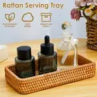Rattan Serving Tray Rectangular Woven Basket Tray Decorative Multipurpose hafzJ
