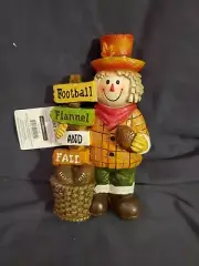 Scarecrow Halloween Autumn "Football Flannel & Fall" Figurine