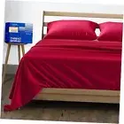 100% Egyptian Cotton Sheets Set - 1000 High Thread Count, Luxury 5 Queen Red