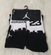 2 Pack Nike Air Jordan City 23 Jumpman Kids Boy's Crew Socks. SZ 5Y-7Y