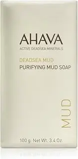 AHAVA Purifying Dead Sea Mud Soap - Face & Body Cleansing Bar to Purify the Skin, Does not Dry Out Skin, Enriched with Exclusive Mineral Blend of Dead Sea Osmoter and Natural Dead Sea Mud, 3.4
