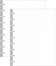 200 Sheets 9-Disc Discbound Dotted Grid Refill Paper, Classic Size Discbound Pre-punched Happy Planners Insert, 100gsm White Paper, 7" x 9.25"