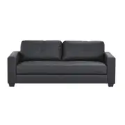HEQS Sofa 3 Seater PU Leather Fire Retardant Black
